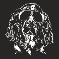 Funny English Springer Spaniel Sunglasses Dog Mom Ladies Fitted T-shirt | Artistshot