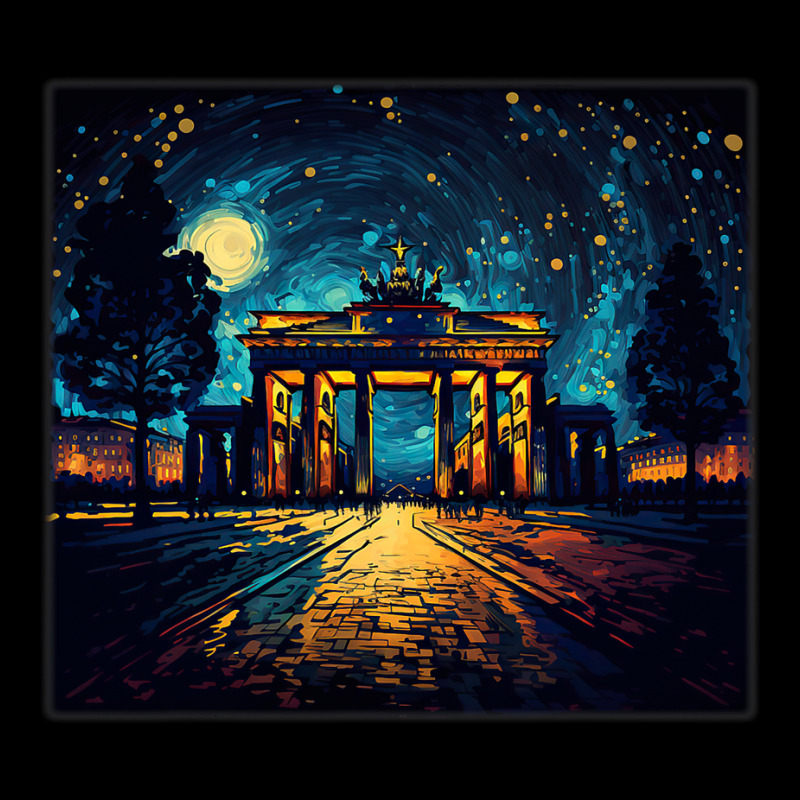 Surrealism Starry Night Brandenburg Gate V-Neck Tee by JOSEPHADAMS | Artistshot