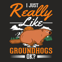 I Just Really Like Groundhogs Ok Marmot 1 Ladies Fitted T-shirt | Artistshot