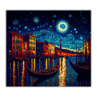 Surrealism Starry Night Grand Canal 1 Sticker | Artistshot