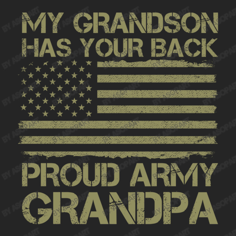 My Grandson Has Your Back Army Grandpa American Flag Military Family Unisex Hoodie | Artistshot