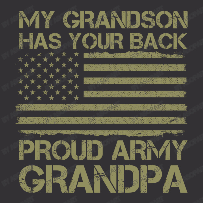 My Grandson Has Your Back Army Grandpa American Flag Military Family Vintage Short | Artistshot