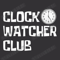 Clock Watcher Club (white On Black) Vintage Hoodie | Artistshot