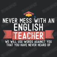 Never Mess With An English Teacher Quote Funny School Humor Vintage St Crewneck Sweatshirt | Artistshot