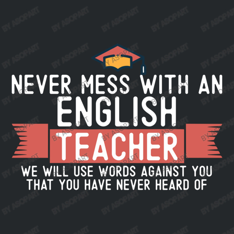 Never Mess With An English Teacher Quote Funny School Humor Vintage St Crewneck Sweatshirt | Artistshot