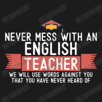 Never Mess With An English Teacher Quote Funny School Humor Vintage St Hoodie & Jogger Set | Artistshot