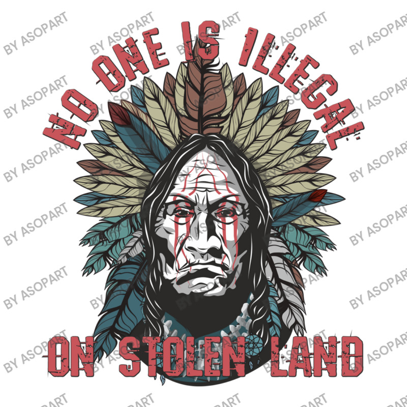 No One Is Illegal On Stolen Land American Indian Feather Headdress V-neck Tee | Artistshot