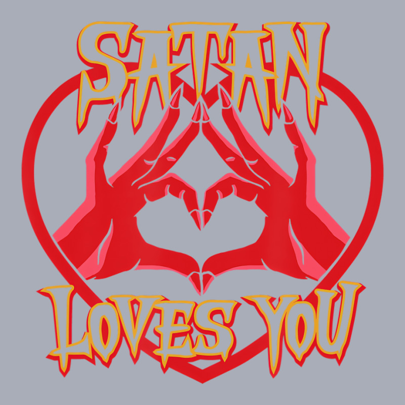 Satan Loves You Demon Hands In Heart Shape Funny D Tank Dress by holden | Artistshot