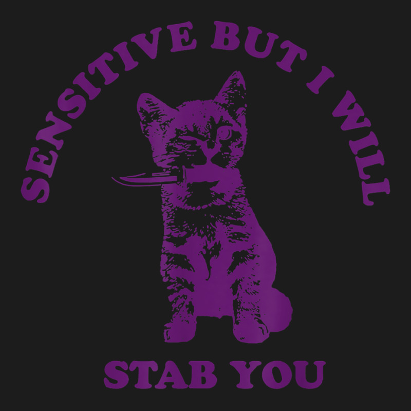 Sensitive But I Will Stab You Funny Cat T Shirt Hoodie & Jogger set by hiett | Artistshot