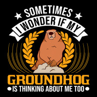 I Wonder If My Groundhog Is Thinking About Me Too  Cropped Hoodie | Artistshot