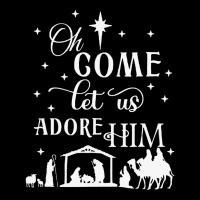 Oh Come Let Us Adore Him Christian Nativity Vintag Adjustable Cap | Artistshot