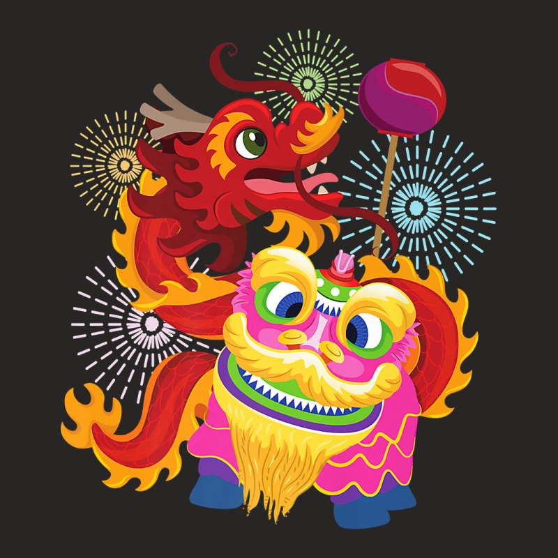 Happy Chinese New Year 2023 Lion Dragon Dance Luna Ladies Fitted T-Shirt by geisea | Artistshot