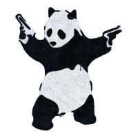 Banksy Panda With Guns V-neck Tee | Artistshot