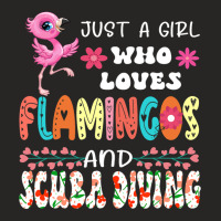 Just A Girl Who Loves Flamingos And Scuba Diving F Ladies Fitted T-shirt | Artistshot