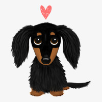 Black And Tan Longhaired Dachshund Cartoon Dog Wit Ladies Fitted T-shirt | Artistshot