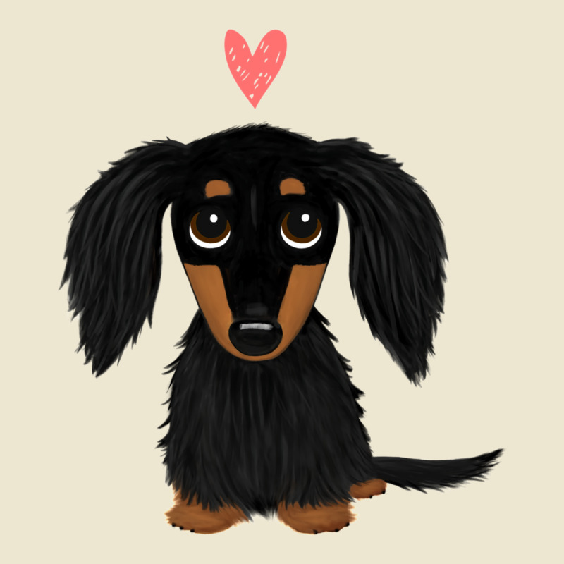 Black And Tan Longhaired Dachshund Cartoon Dog Wit Cropped Hoodie by sukantotsonu | Artistshot