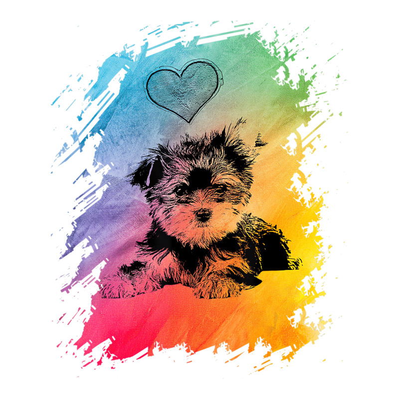 Shirt With Yorkie Dog Motif Colour Gradient Heart Youth Tee by galloywa | Artistshot