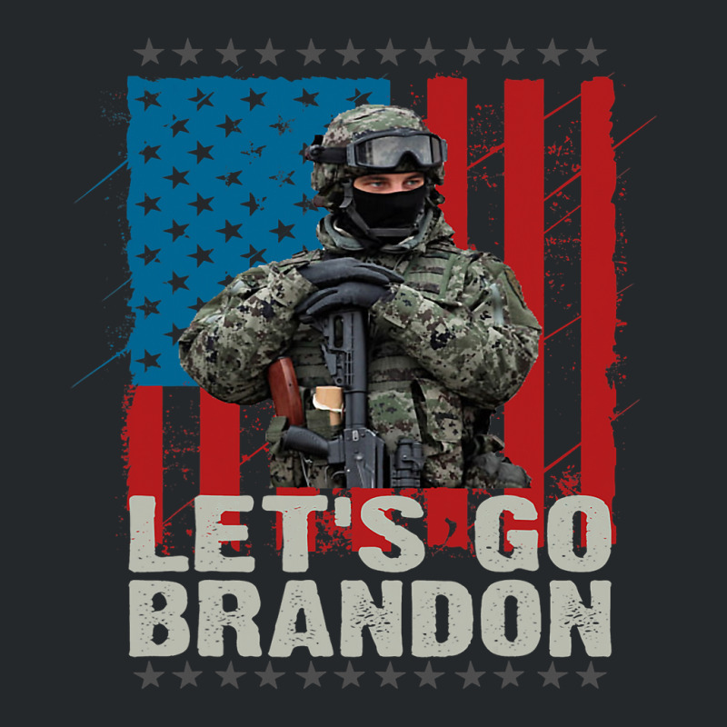 Lets Go Brandon Veteran Soldier American Flag Map Crewneck Sweatshirt | Artistshot