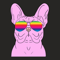 Trending Hipster Pink Frenchie French Bulldog Dog Ladies Fitted T-shirt | Artistshot