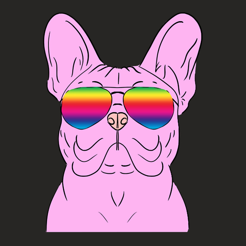 Trending Hipster Pink Frenchie French Bulldog Dog Ladies Fitted T-Shirt by rebeccacameron | Artistshot