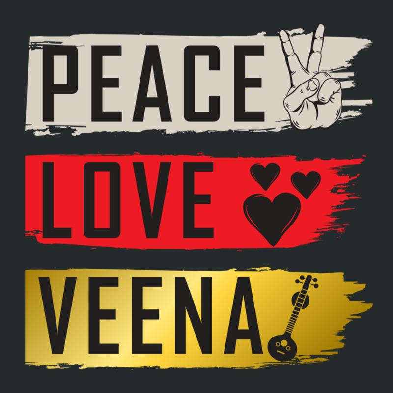 Peace Love Veena Instrument Veena Player Veena Vio Women's Triblend Scoop T-shirt by SusanLynnHartmann | Artistshot