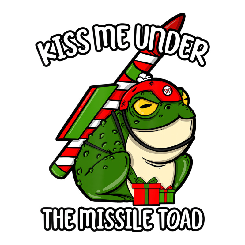 Kiss Me Under The Missile Toad Funny Christmas Hol Men's 3/4 Sleeve Pajama Set | Artistshot