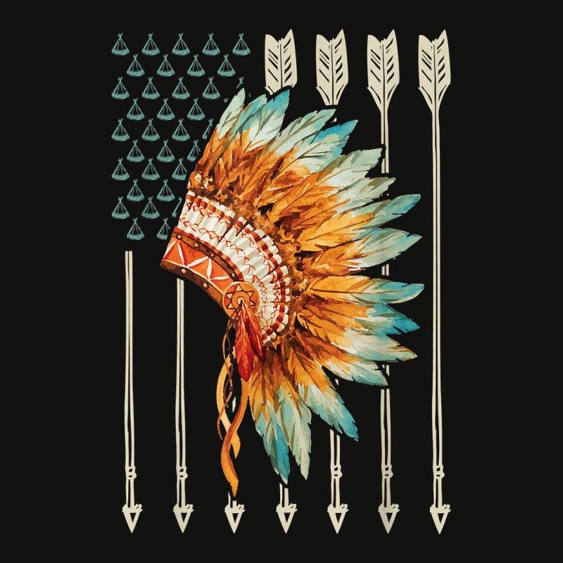 Native American Usa Flag T Shirt Scorecard Crop Tee by kulowbu | Artistshot