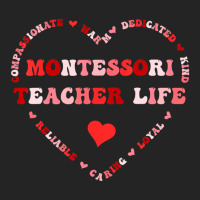 Cute Montessori Teacher Life Valentines Day Heart 3/4 Sleeve Shirt | Artistshot