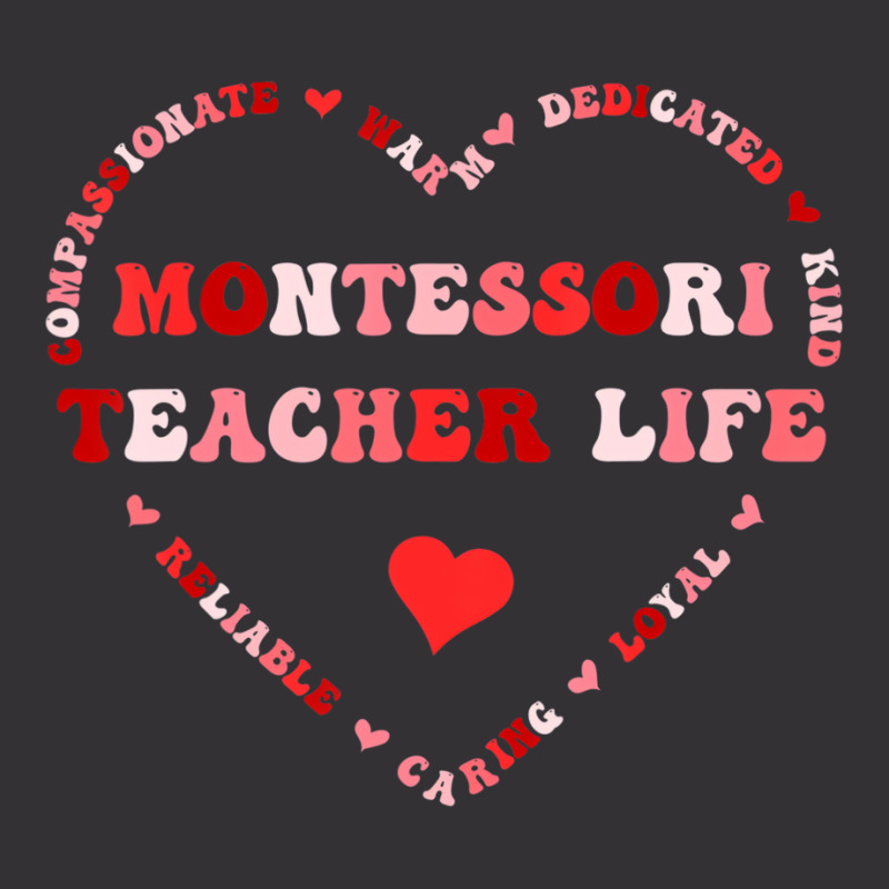 Cute Montessori Teacher Life Valentines Day Heart Vintage Hoodie | Artistshot