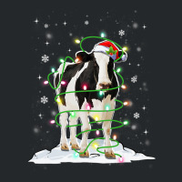 Cow Reindeer Hat Santa Christmas Lights Funny Cow  Crewneck Sweatshirt | Artistshot