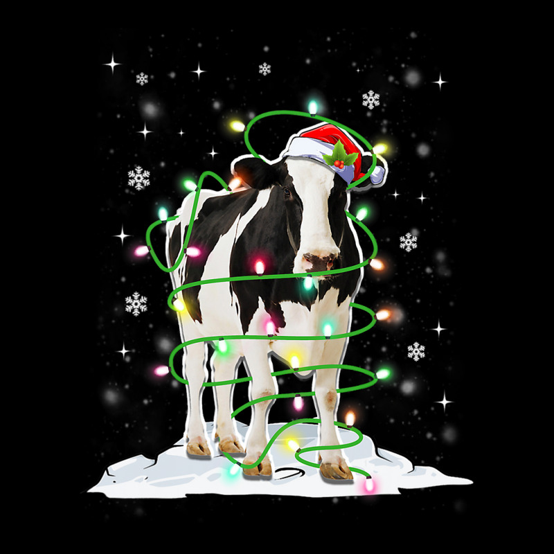 Cow Reindeer Hat Santa Christmas Lights Funny Cow  Lightweight Hoodie | Artistshot