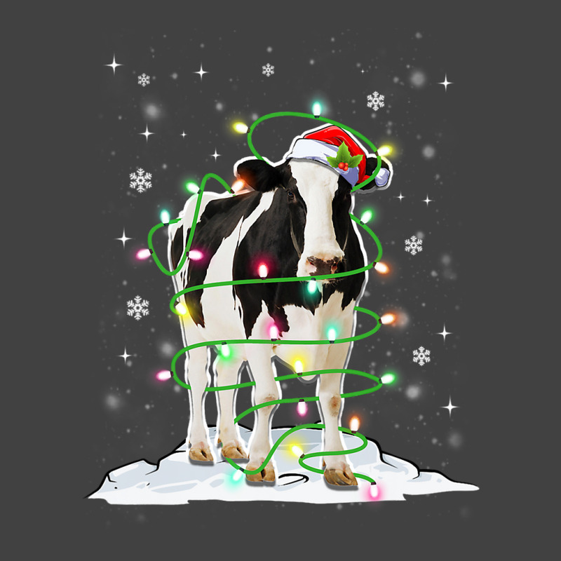 Cow Reindeer Hat Santa Christmas Lights Funny Cow  Vintage T-shirt | Artistshot