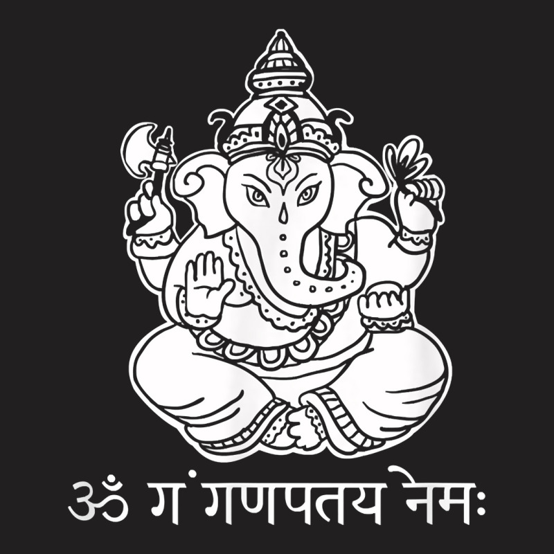 Ganesh T Shirt With Sanskrit Ganesha Mantra T-Shirt by ewubea | Artistshot