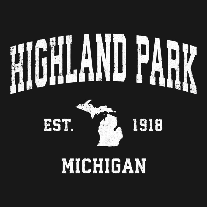 Highland Park Michigan Mi Vintage Athletic Sports Flannel Shirt | Artistshot