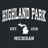 Highland Park Michigan Mi Vintage Athletic Sports Crewneck Sweatshirt | Artistshot