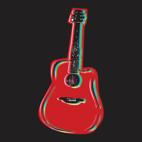 Guitar On Red T-shirt | Artistshot