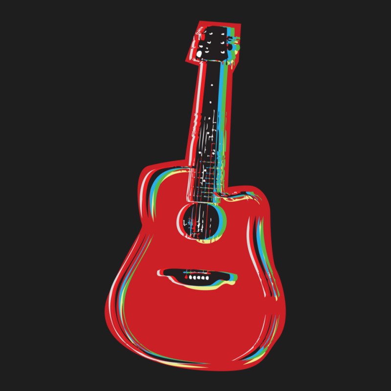 Guitar On Red Classic T-shirt | Artistshot