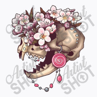 Fancy Cat Skull With Cherry Blossums T-shirt | Artistshot