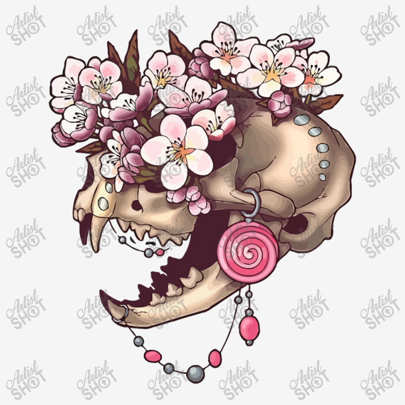 Fancy Cat Skull With Cherry Blossums Classic T-shirt | Artistshot