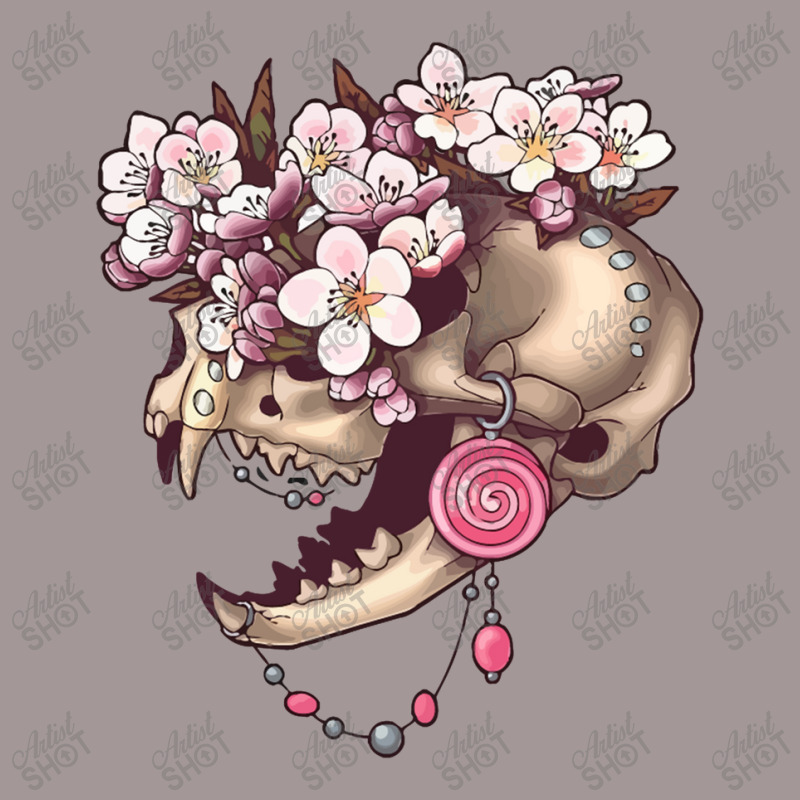 Fancy Cat Skull With Cherry Blossums Vintage Short | Artistshot