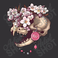 Fancy Cat Skull With Cherry Blossums Vintage Hoodie And Short Set | Artistshot