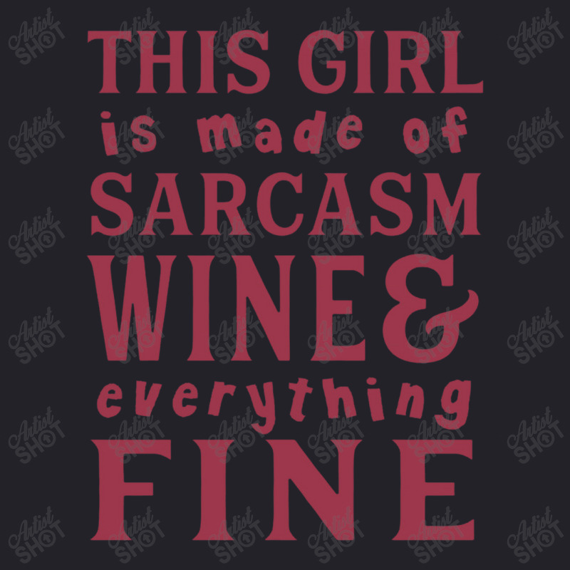 This Girl Is Made Of Sarcasm Wine And Everything Unisex Sherpa-lined Denim Jacket | Artistshot