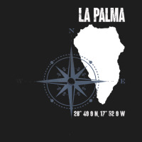 La Palma Atlantic Island Coordinates Map Holiday T Classic T-shirt | Artistshot