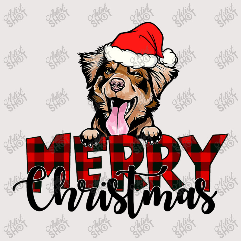 Merry Christmas Australian Shepherd Pocket T-shirt | Artistshot