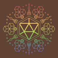 Purple Geometric Polyhedral D20 Dice Rainbow Table T-shirt | Artistshot