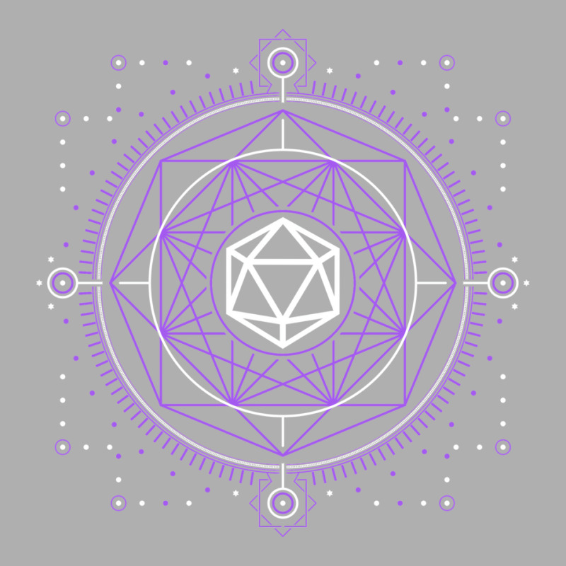 Purple Sacred Symbol Polyhedral D20 Dice Tabletop Exclusive T-shirt by basaulajtonya | Artistshot