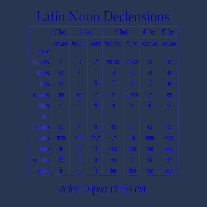 Latin Noun Declension Chart T Shirt For Classical Ladies Denim Jacket by worrekal | Artistshot