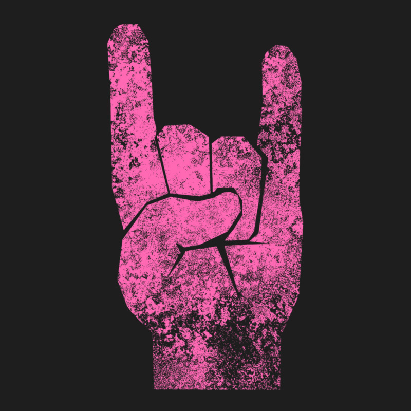 Heavy Metal Satan Horns Hot Pink Antiqued Classic T-shirt by NANCYLTICKLE-SUMMERS | Artistshot