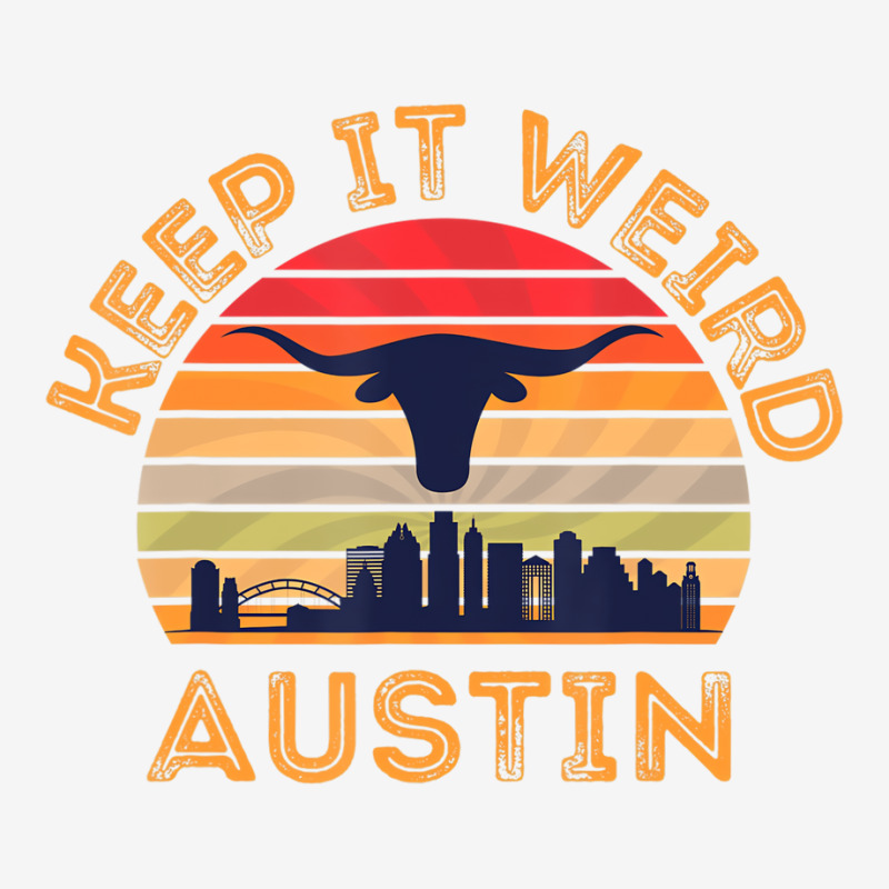 Austin, Texas Keep It Weird Longhorn Sunset T Shir Adjustable Cap | Artistshot