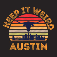 Austin, Texas Keep It Weird Longhorn Sunset T Shir Vintage Cap | Artistshot